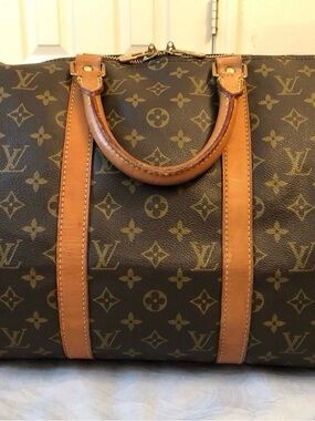 Louis Vuitton Brown Monogram Keepall-Style Travel Bag